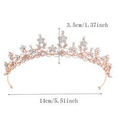 Vintage Golden Bride Queen Crown Princess Headwear Rhinestone Headband