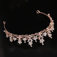 Vintage Golden Bride Queen Crown Princess Headwear Rhinestone Headband