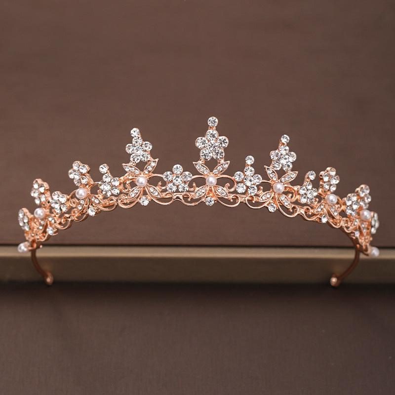Vintage Golden Bride Queen Crown Princess Headwear Rhinestone Headband