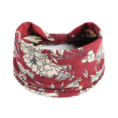 Flower Print Wide Headband Elastic Hairband For Yoga Fitness