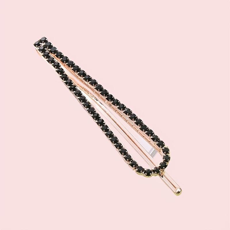 Crystal Hairpin Geometric Edge Clip Hair Accessories