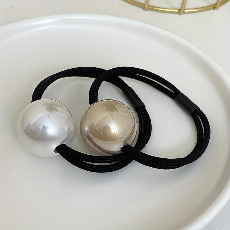 Vintage Faux Pearl Hair Tie Elastic Ponytail Holder