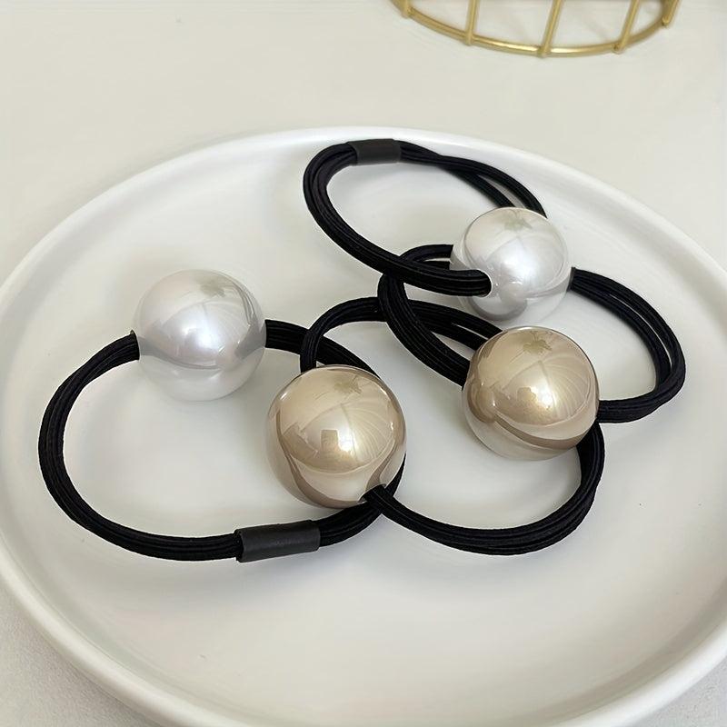 Vintage Faux Pearl Hair Tie Elastic Ponytail Holder