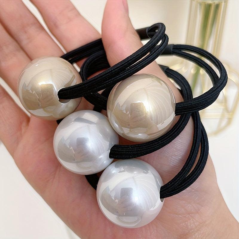 Vintage Faux Pearl Hair Tie Elastic Ponytail Holder