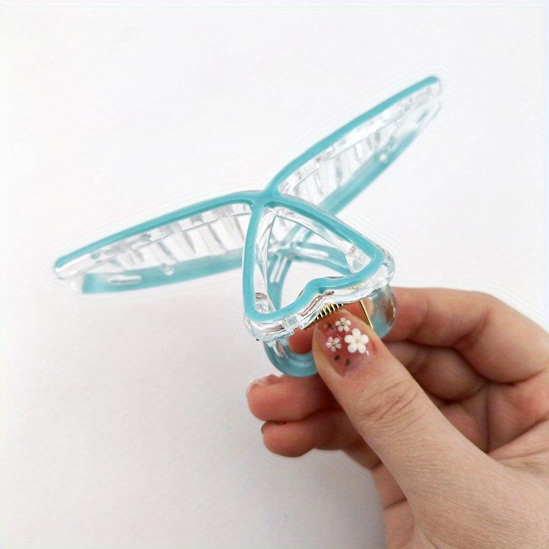 Heart Shape Cross Hair Claw Shark Claw Enamel Hair Clip