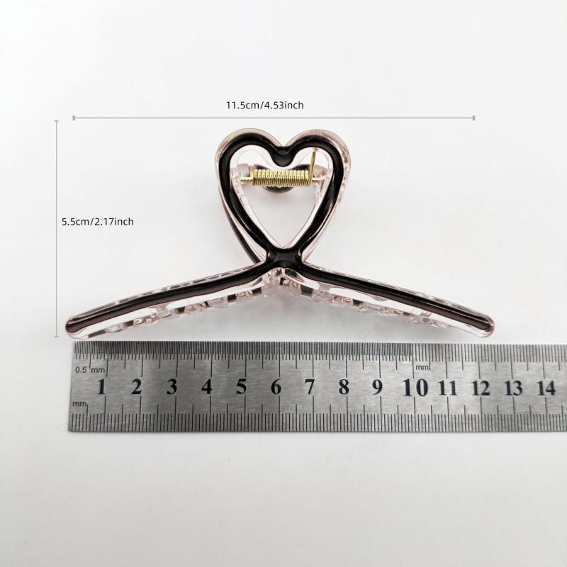 Heart Shape Cross Hair Claw Shark Claw Enamel Hair Clip