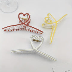 Heart Shape Cross Hair Claw Shark Claw Enamel Hair Clip