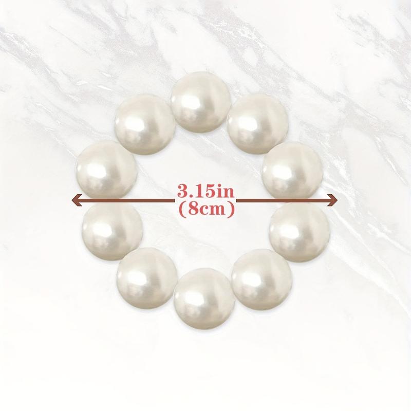 3pcs Faux Pearl Bracelet Hair Tie Resin Hair Rope Elastic Ponytail Holder