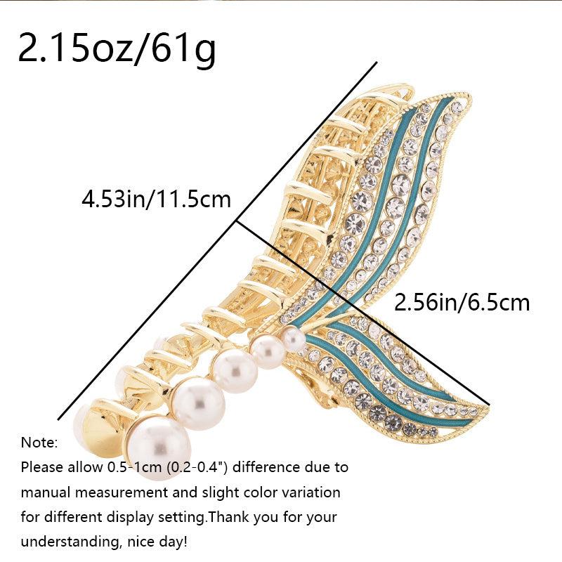 Rhinestone Pearl Fishtail Hair Clip Women's Hair Clip Hair Accessories 1pc