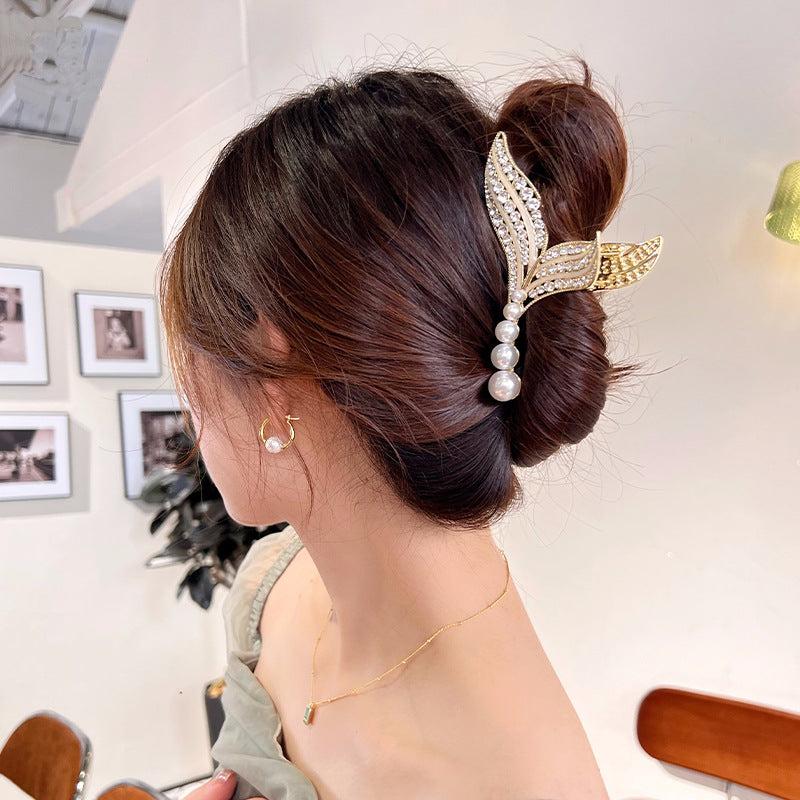 Rhinestone Pearl Fishtail Hair Clip Women's Hair Clip Hair Accessories 1pc