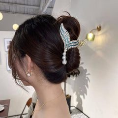 Rhinestone Pearl Fishtail Hair Clip Women's Hair Clip Hair Accessories 1pc