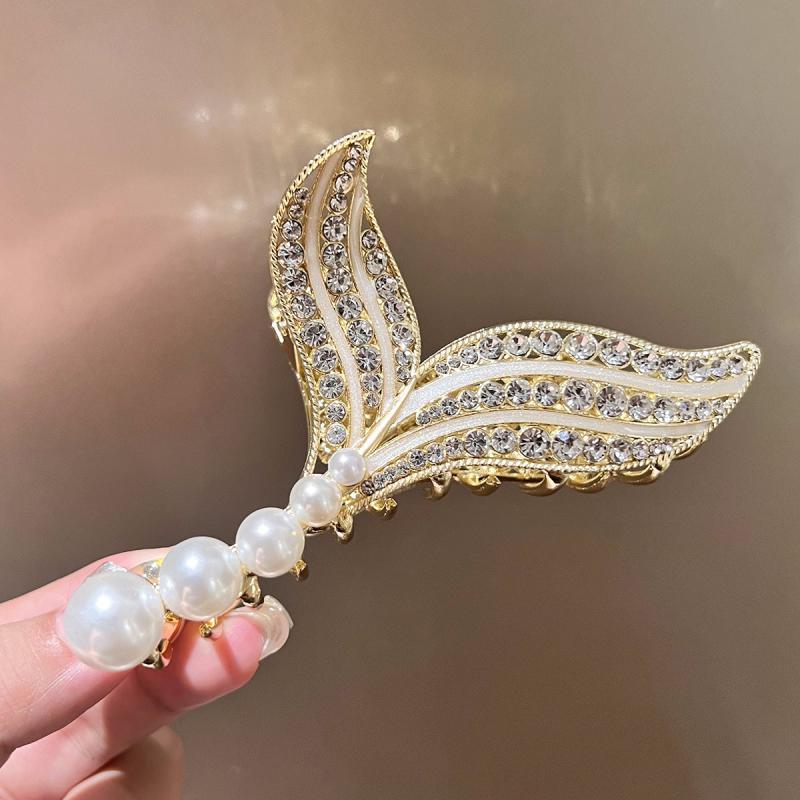 Rhinestone Pearl Fishtail Hair Clip Women's Hair Clip Hair Accessories 1pc