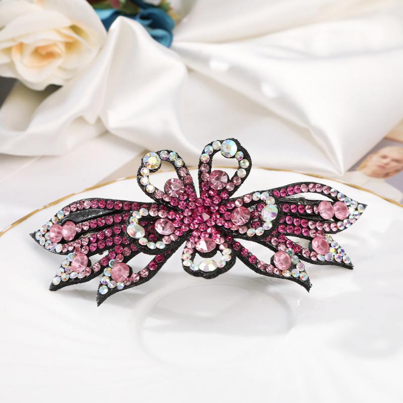 Rhinestone Flower Hair Clip French Barrette Headwear