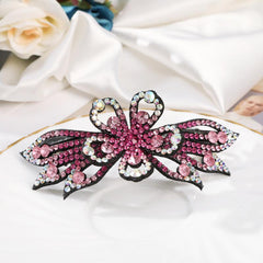 Rhinestone Flower Hair Clip French Barrette Headwear