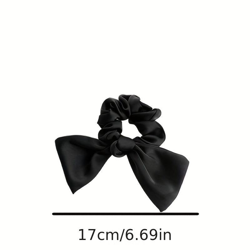 Solid Bow Hair Tie Elastic Scrunchie Ponytail Hair Rope