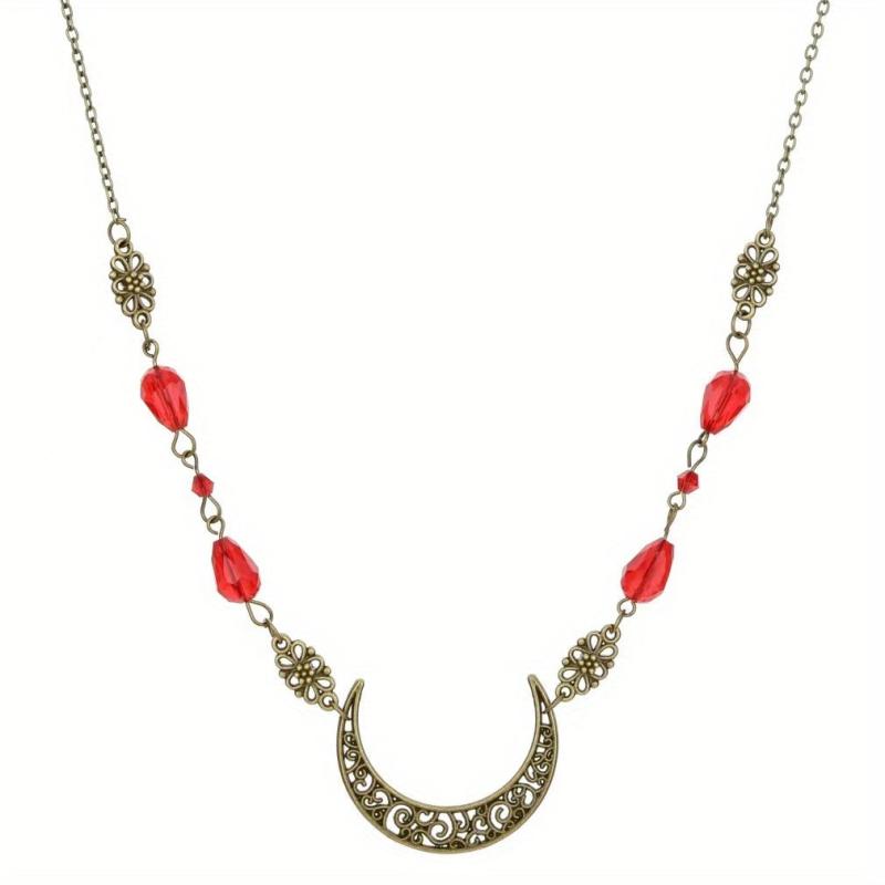 Retro Snake Headband & Moon Necklace Set