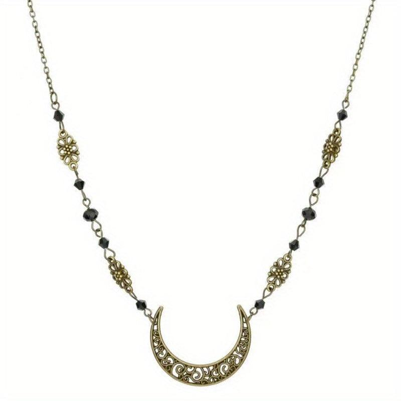 Retro Snake Headband & Moon Necklace Set