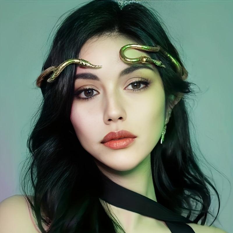 Retro Snake Headband & Moon Necklace Set