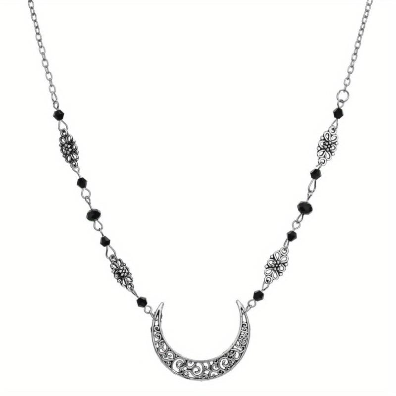 Retro Snake Headband & Moon Necklace Set