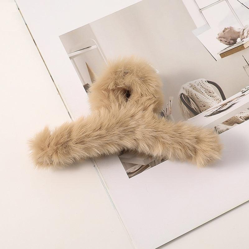 Fluffy Plush Hair Claw Clips Strong Hold Hairpins Winter Hair Accessories