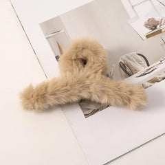 Fluffy Plush Hair Claw Clips Strong Hold Hairpins Winter Hair Accessories