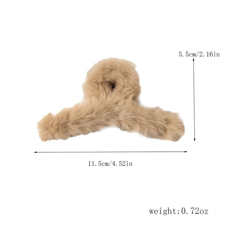 Fluffy Plush Hair Claw Clips Strong Hold Hairpins Winter Hair Accessories