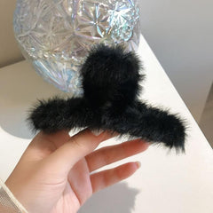 Fluffy Plush Hair Claw Clips Strong Hold Hairpins Winter Hair Accessories