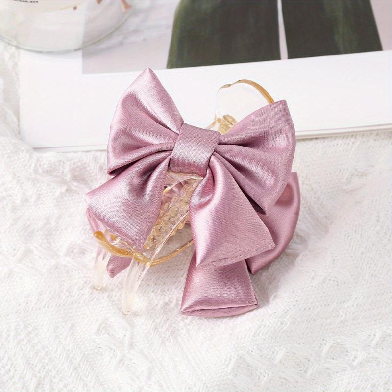 Fabric Ribbon Bow Hair Claw Clip Large Duck Billed Clip