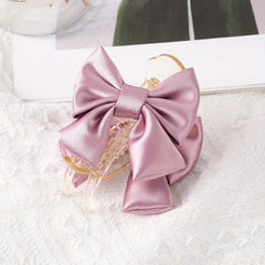 Fabric Ribbon Bow Hair Claw Clip Large Duck Billed Clip