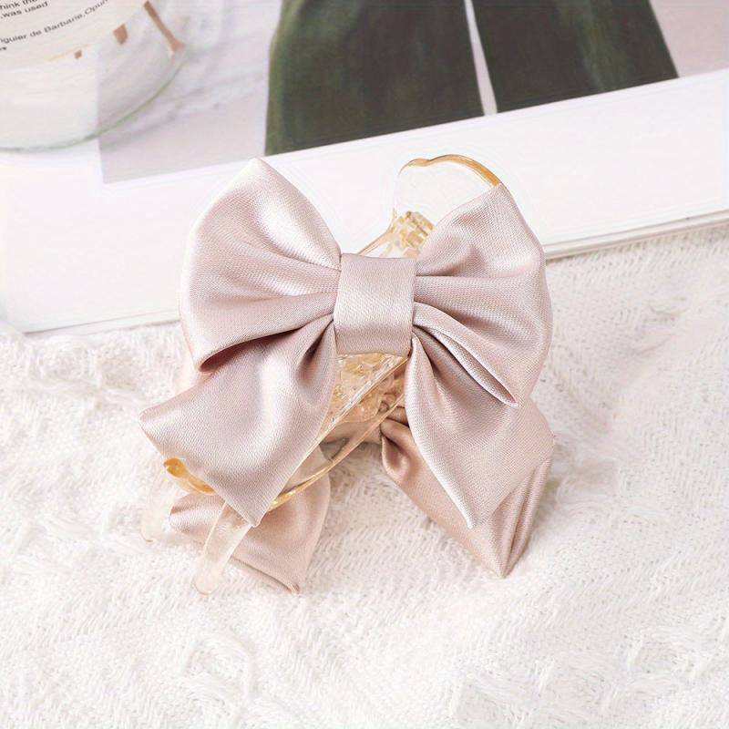 Fabric Ribbon Bow Hair Claw Clip Large Duck Billed Clip