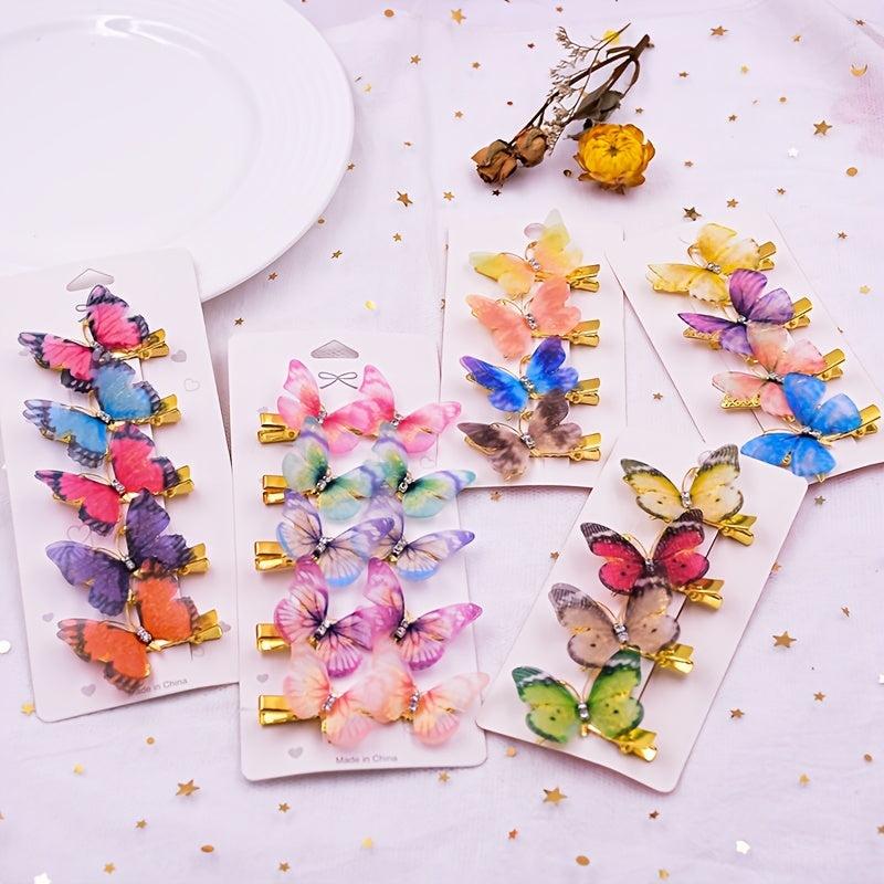 6 Colorful Butterfly Hair Clip for Hair Accessory