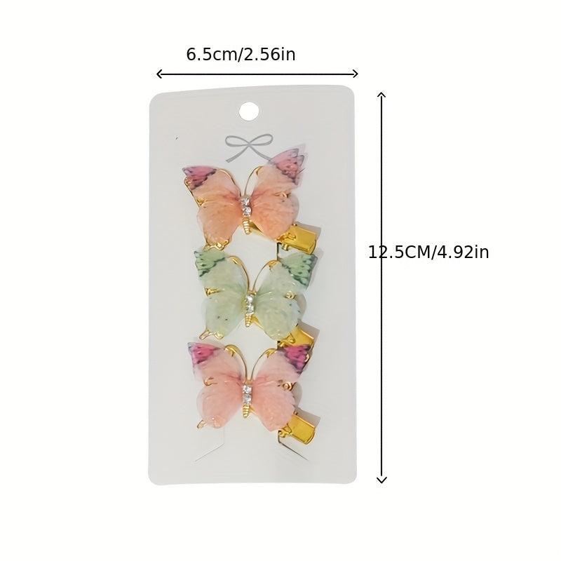 6 Colorful Butterfly Hair Clip for Hair Accessory