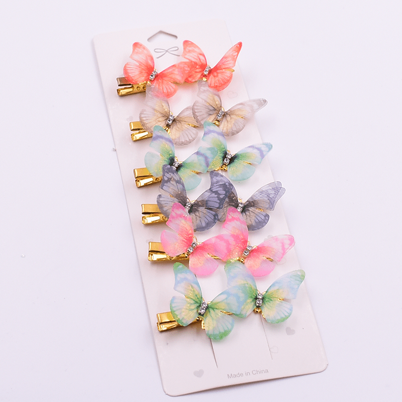 6 Colorful Butterfly Hair Clip for Hair Accessory