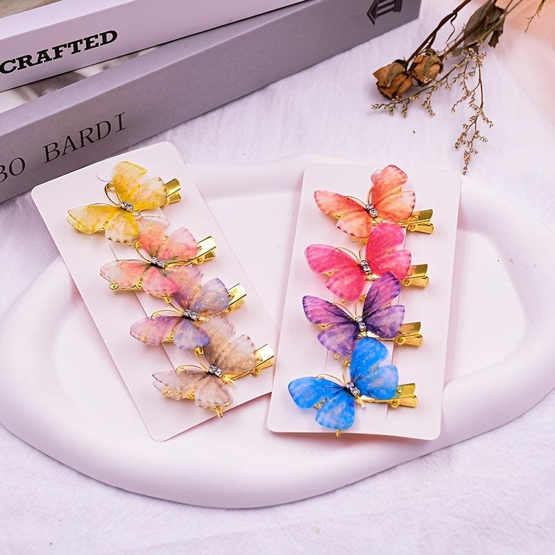 6 Colorful Butterfly Hair Clip for Hair Accessory