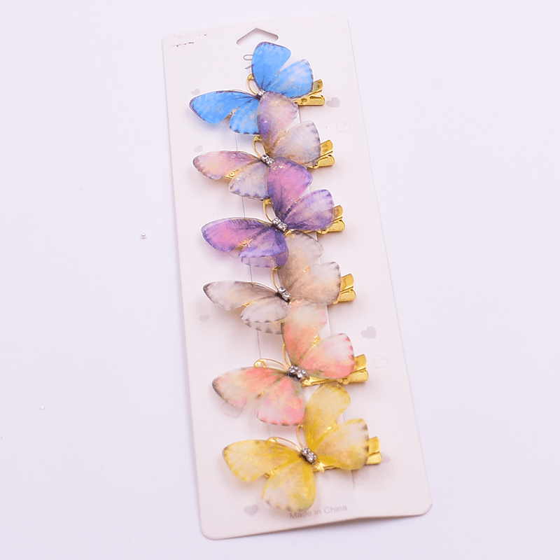 6 Colorful Butterfly Hair Clip for Hair Accessory