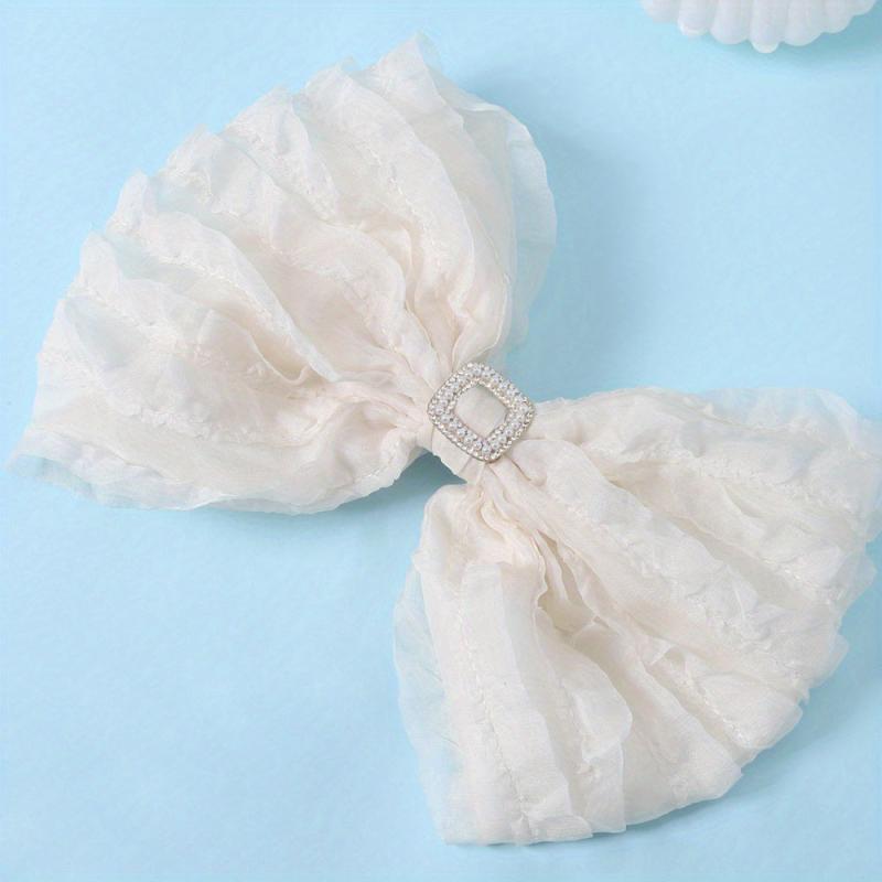 Sweet Fabric Bowknot Hair Clip for Side Hair Bun
