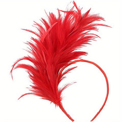 Rainbow Faux Feather Headband Women Girls Birthday Party Hair Accessories
