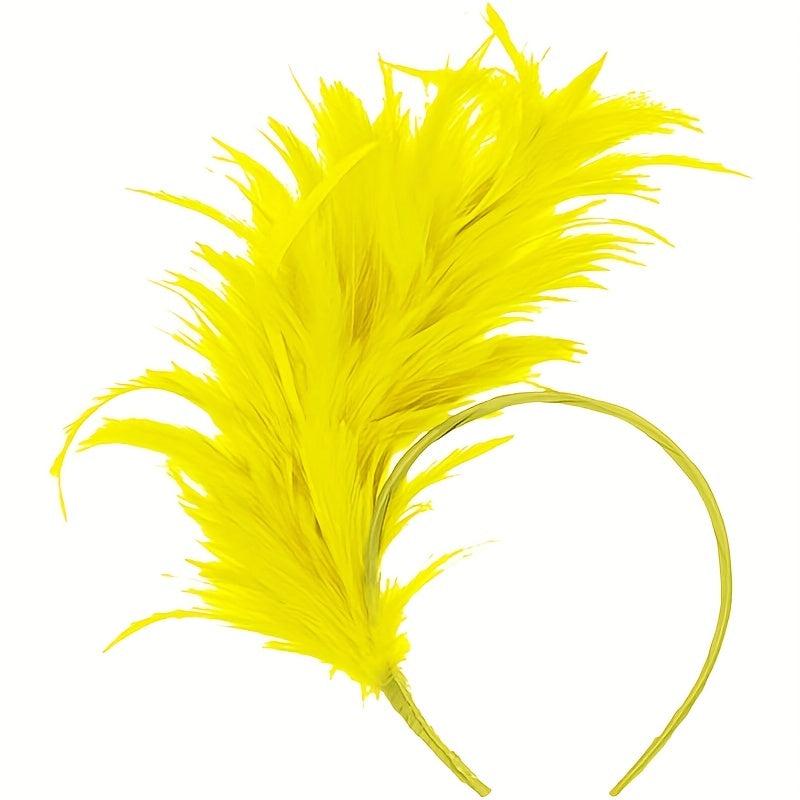 Rainbow Faux Feather Headband Women Girls Birthday Party Hair Accessories