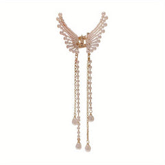Women Tassel Hair Claw Pearl Decor Jaw Claw Hair Accessories