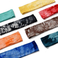 Tie Dye Elastic Headband Sweatband Hair Accessories For Yoga Sports