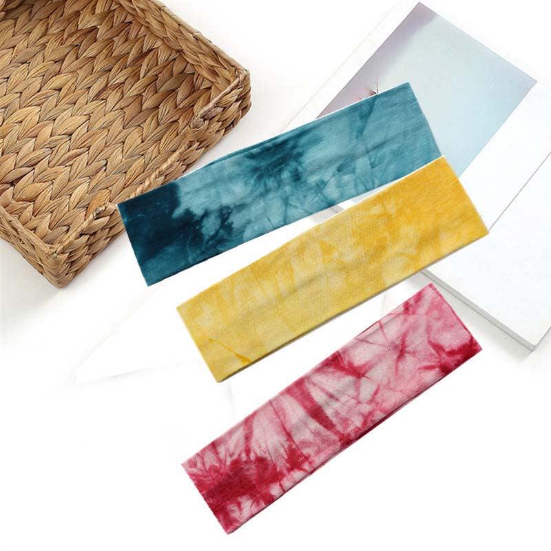 Tie Dye Elastic Headband Sweatband Hair Accessories For Yoga Sports