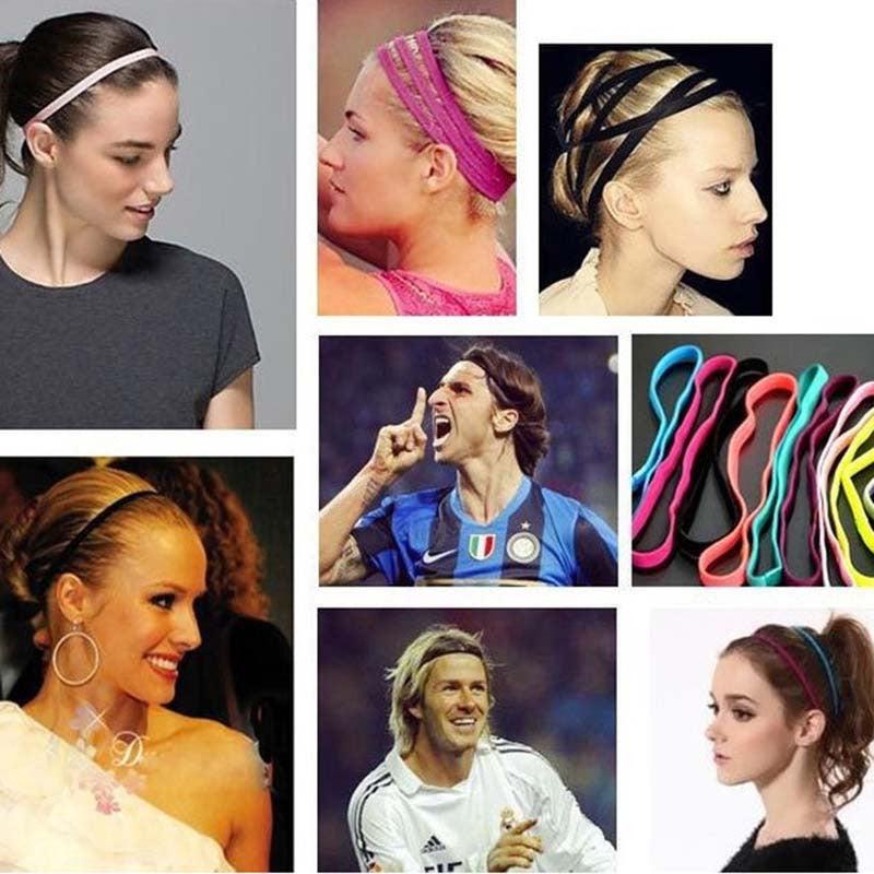 Solid Stretchy Hair Band Non Slip Elastic Headband for Women Girls