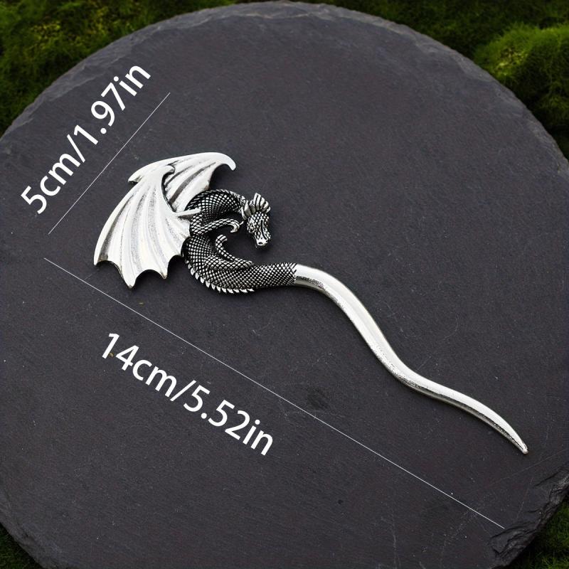 Ancient Silvery Hair Stick Flying Dragon Hair Fork Retro Style Hair Pin