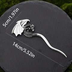 Ancient Silvery Hair Stick Flying Dragon Hair Fork Retro Style Hair Pin