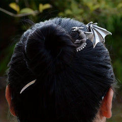 Ancient Silvery Hair Stick Flying Dragon Hair Fork Retro Style Hair Pin