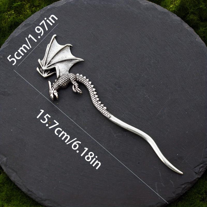 Ancient Silvery Hair Stick Flying Dragon Hair Fork Retro Style Hair Pin