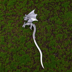 Ancient Silvery Hair Stick Flying Dragon Hair Fork Retro Style Hair Pin
