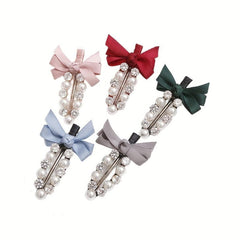 Faux Pearl Rhinestone Hair Clip Non slip Duck Billed Clip Hair Accessories