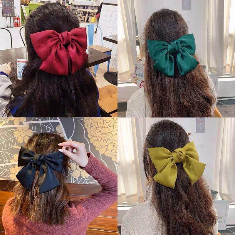 Satin Bow Hair Barrettes Clips Hair Accessories