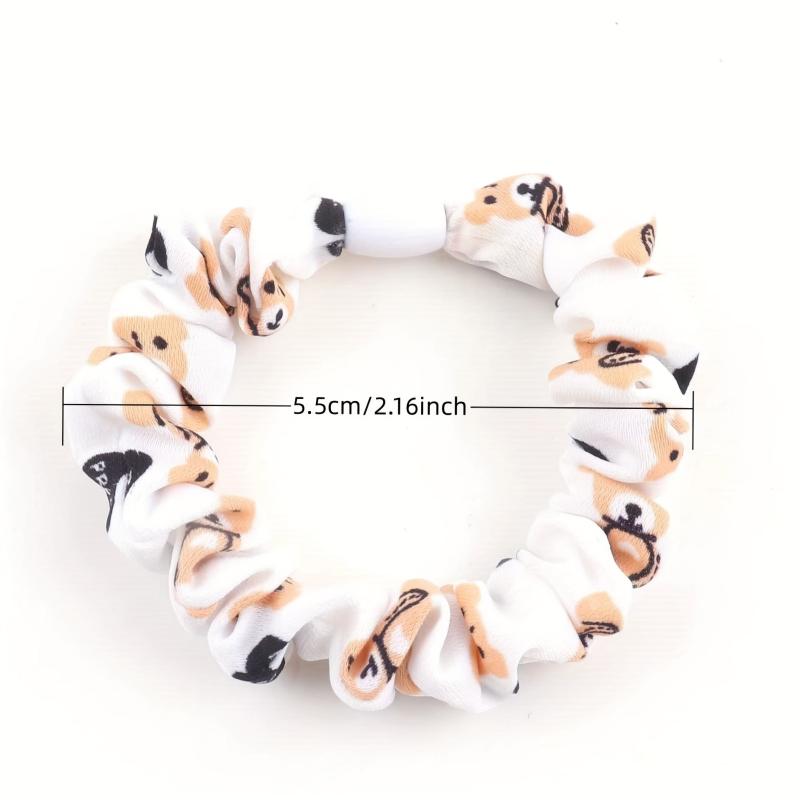 Cartoon Bear Print Scrunchies Hair Tie Hair Rope Sweet Ponytail Holder